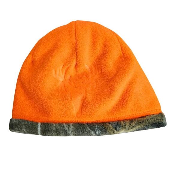 Boys Youth Hot Shot Realtree Beanie Hunting Hat Orange Camo Fleece Reversible - Picture 1 of 8